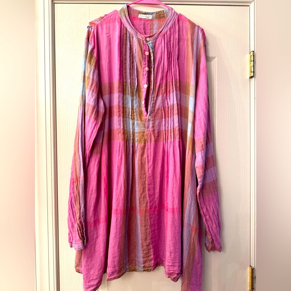Free People Shades Pink and Purple Tunic sz XL